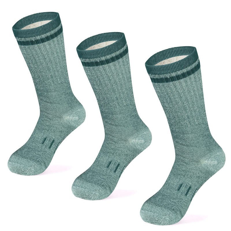 MERIWOOL Merino Wool Hiking Socks for Men and Women â€“ 3 Pairs Midweight Cushioned â€“ Warm n Breathable (X-Large, Green) - Image 1